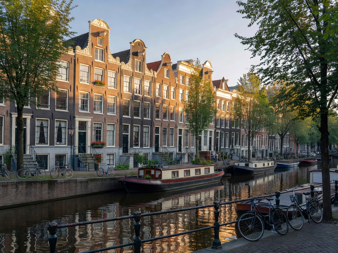 Amsterdam canal houses and traditional architecture